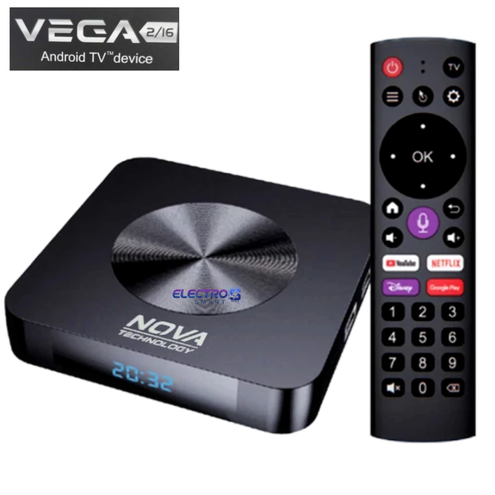 Tv Box Vega Android 12, ALLWINNER H618, avec télécommande vocale BT