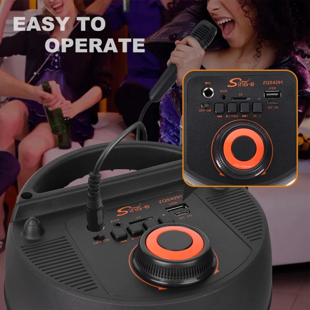 Haut Parleur Sans Fil ZQS 4291 Rechargable Avec Microphone